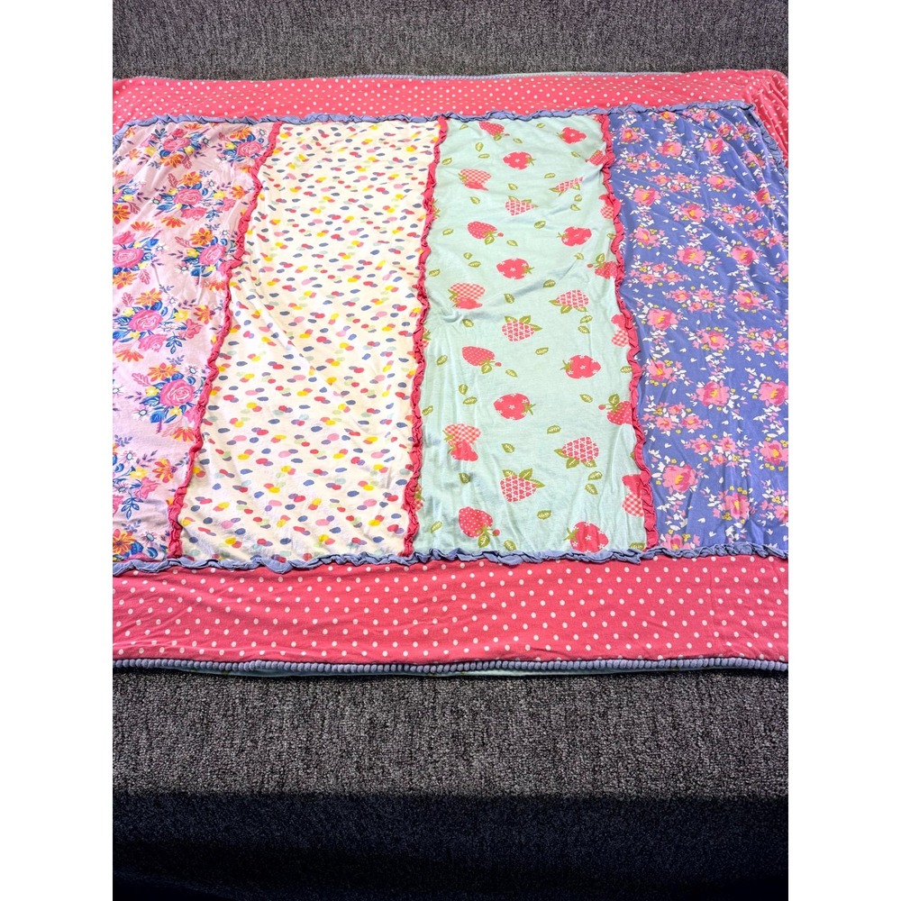 Matilda Jane Going Together Throw Blanket Multicolor Strawberry Floral Print